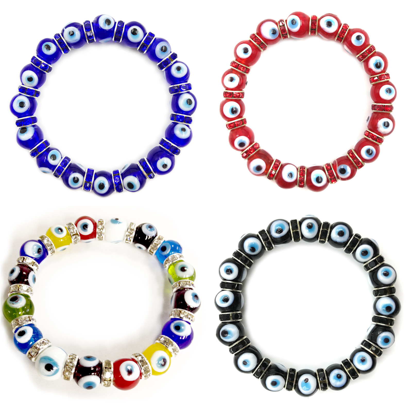 Evil Eye Stretch 10mm Beaded Bracelet