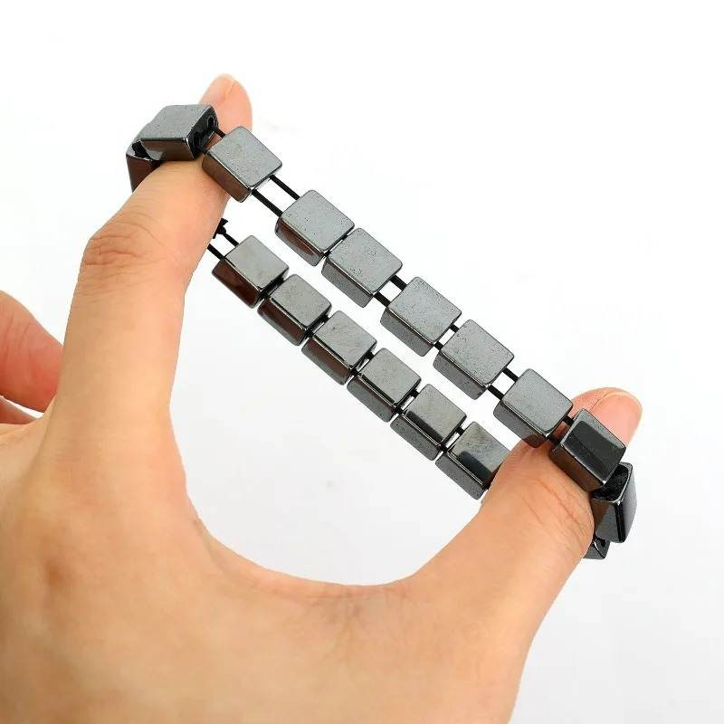 Hemys Hematite Bracelet for Men, 2pcs New Hemios bracelet Male Energy Jewelry US