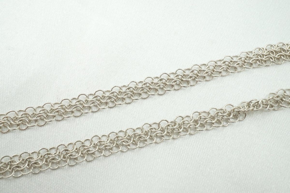 TIFFANY & Co. Mesh Collection Long Necklace Elsa Peretti 9.1g SV925 Silver 6805j