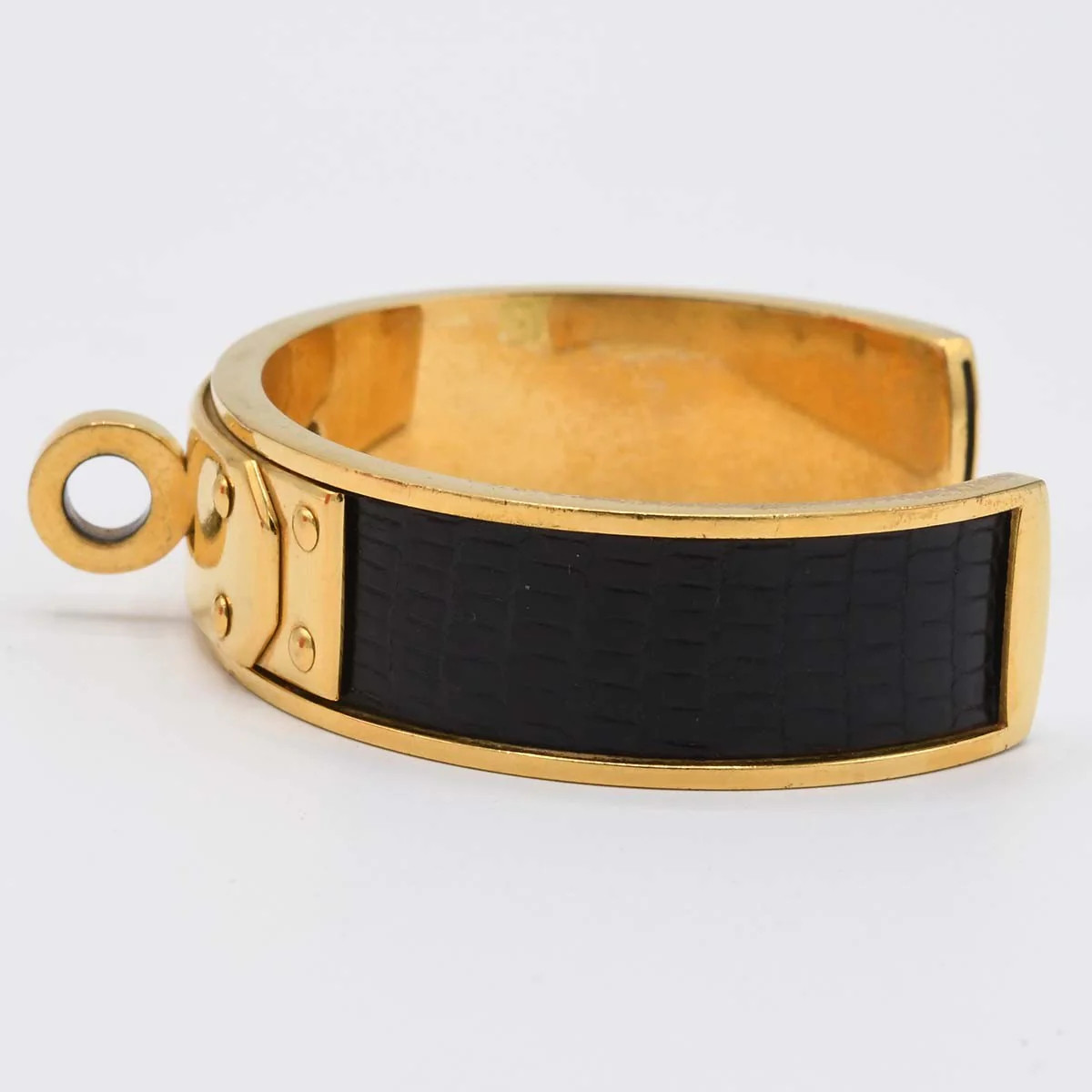 Hermes Bangle Kelly Black Gold Color Accessory Box H6333 Used
