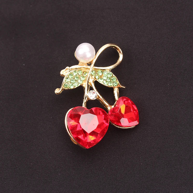 Women Men Unisex Cherry Lover Brooch Fashion Animal Pins Badge Jewelry