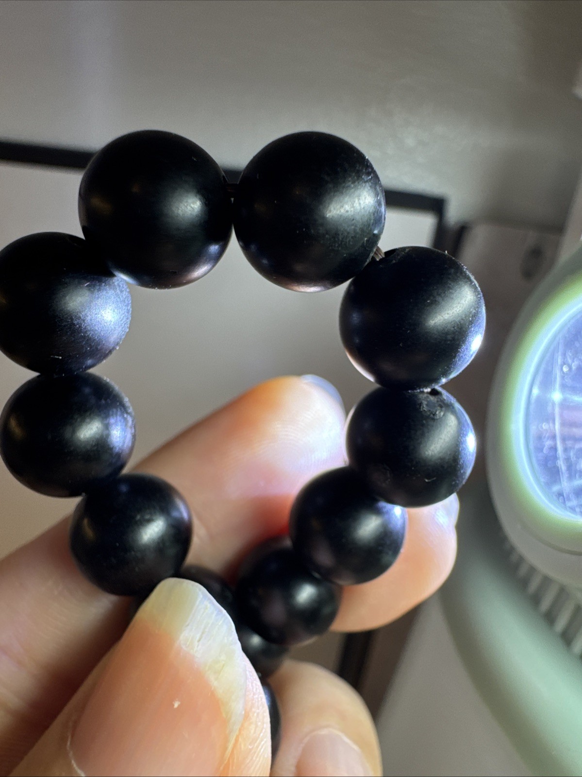 10mm Hetian black Jade Round beads Bracelet New in box free shipping
