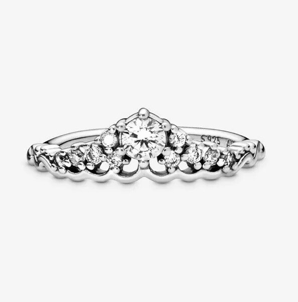 Pandora Fairytale Tiara Ring 925 Silver 196226CZ Size 50 5 $65