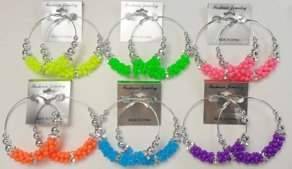 A-50 Wholesale Jewelry lot 10 pairs Colorful Fashion Hoop Earrings