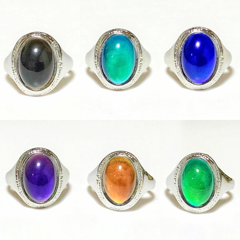 Wholesale 30pcs Oval Vintage Mood Rings Bulk Women Change Color Finger Jewelry