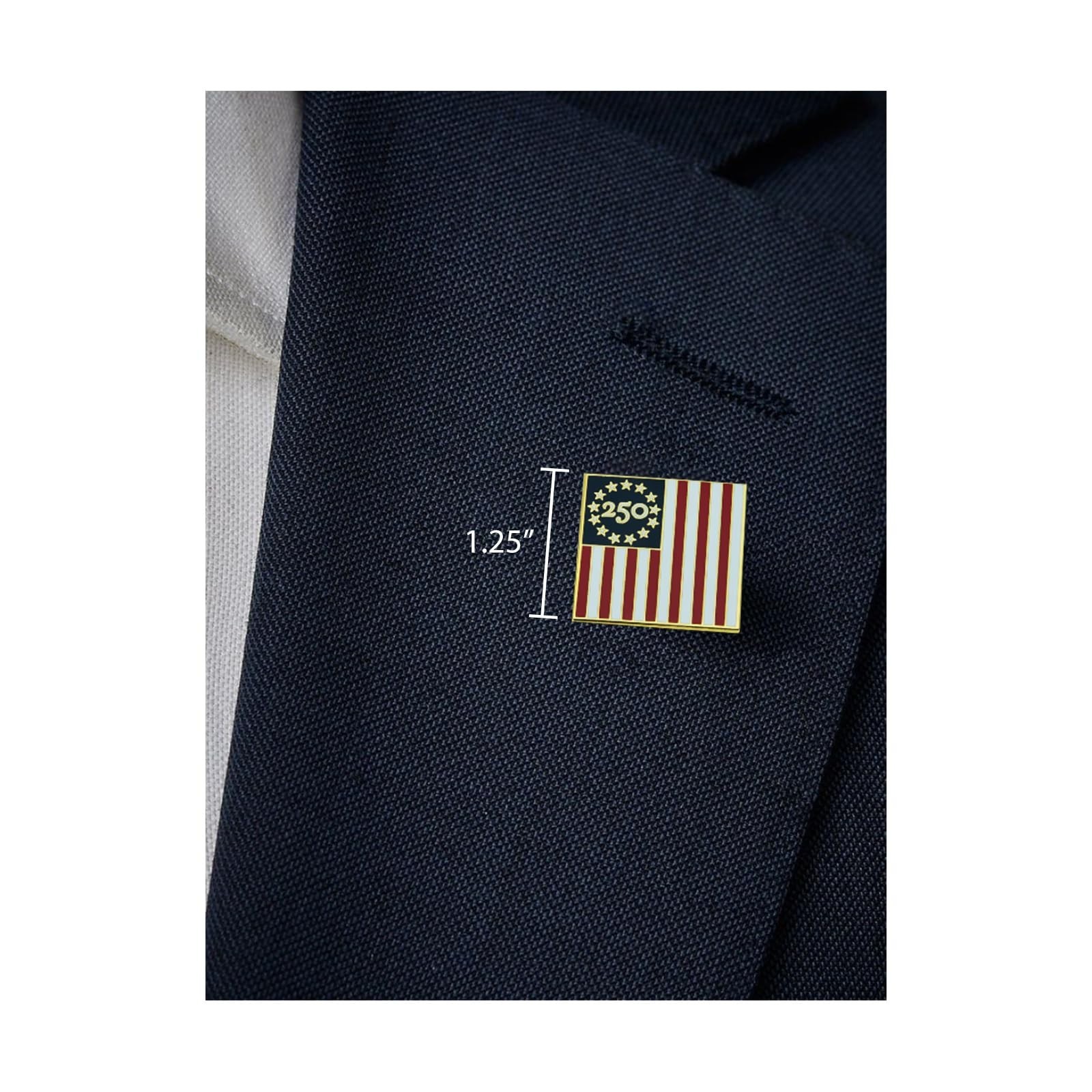 250th Anniversary Enamel Pins Set – Patriotic 1.25″ Hard Enamel Lapel Badges, Ju