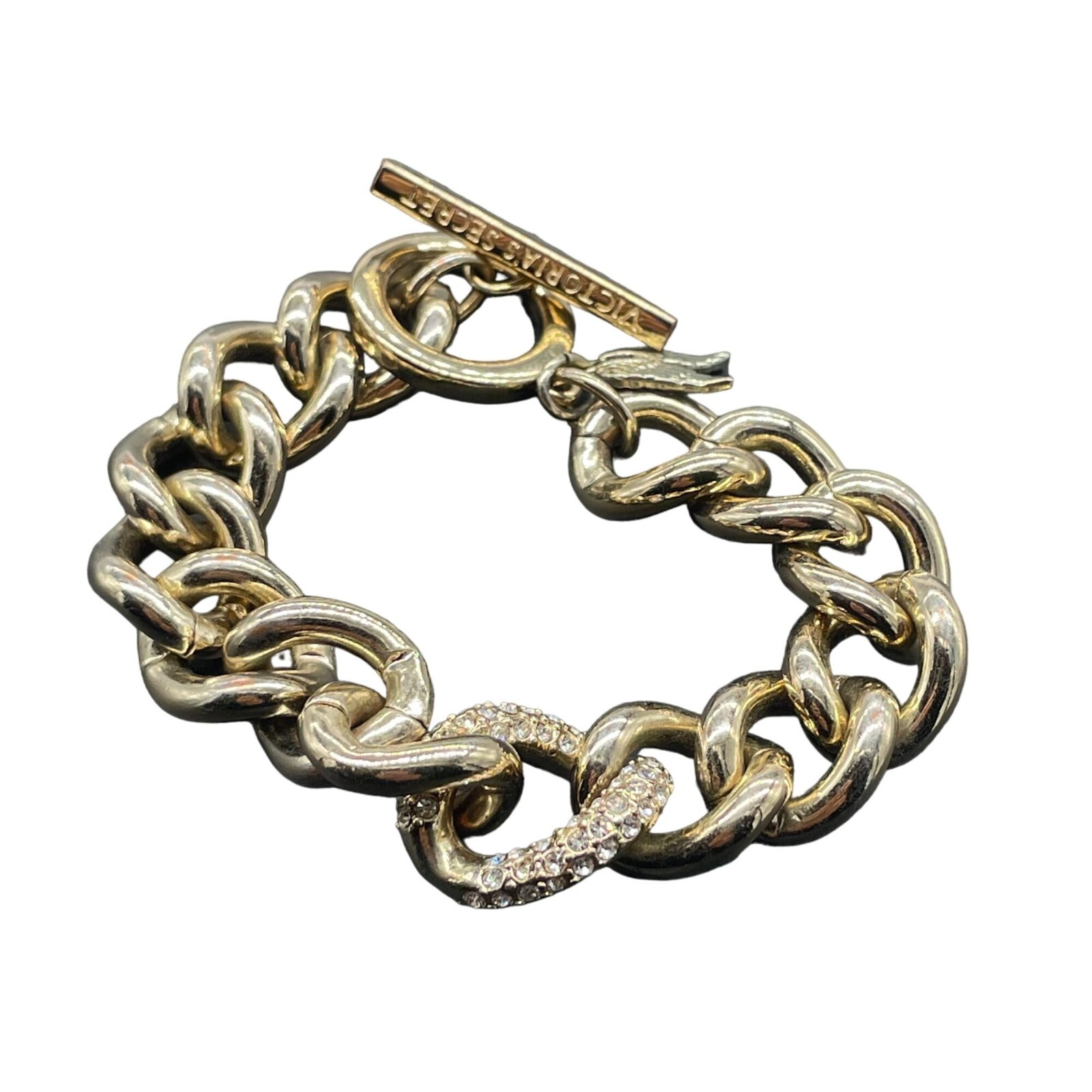 Victoria’s Secret Chunky Curb Chain Bracelet Gold Tone Casual Everyday Gift