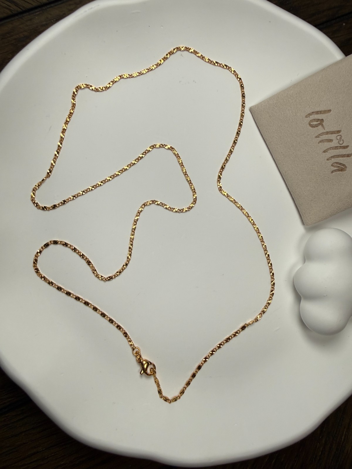 22K Gold Plated Chain Necklace 2mm 24″ – Luxury pouch gifts