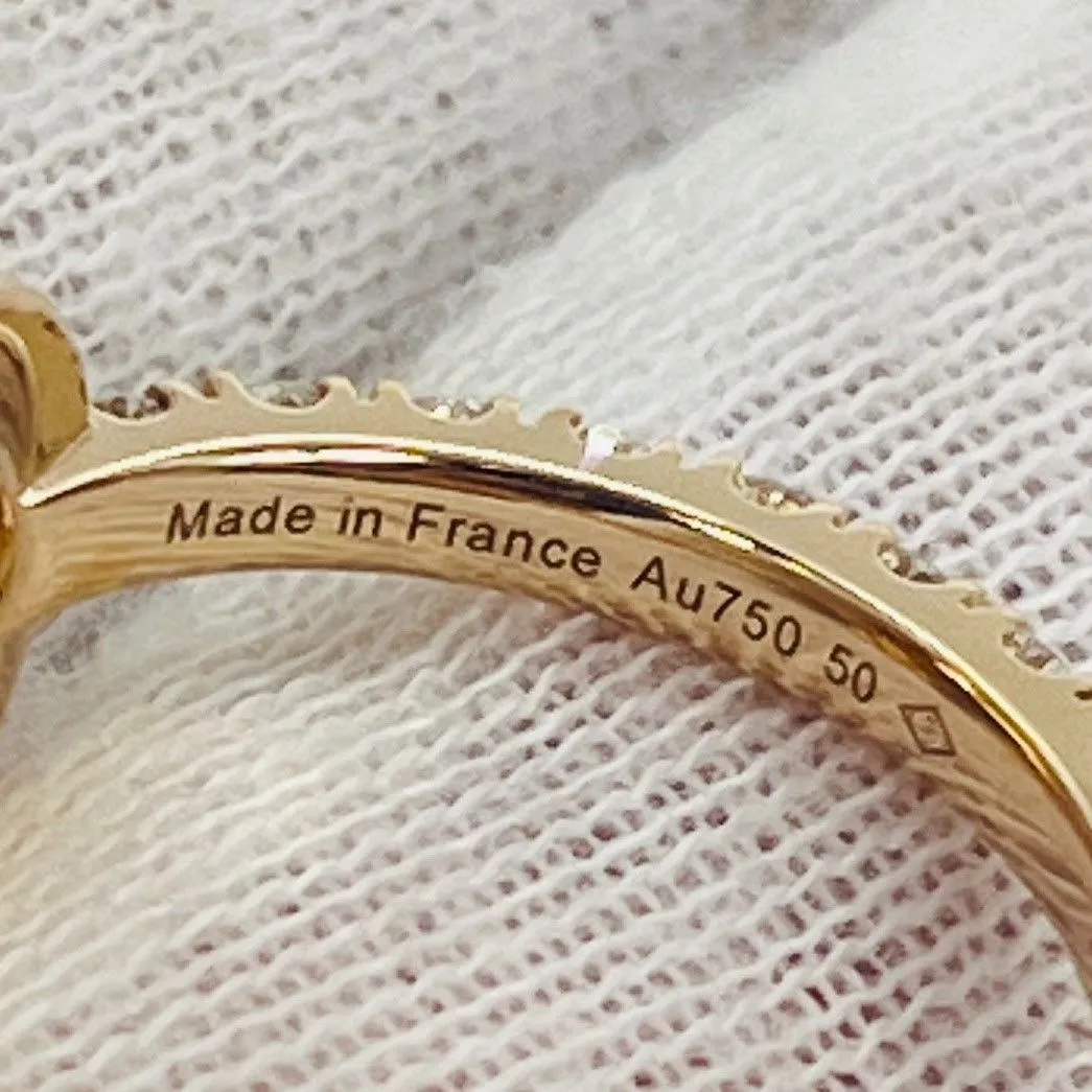 HERMES Finesse Diamond Ring 750 PG Pink Gold D0.83 Approx. Size 10