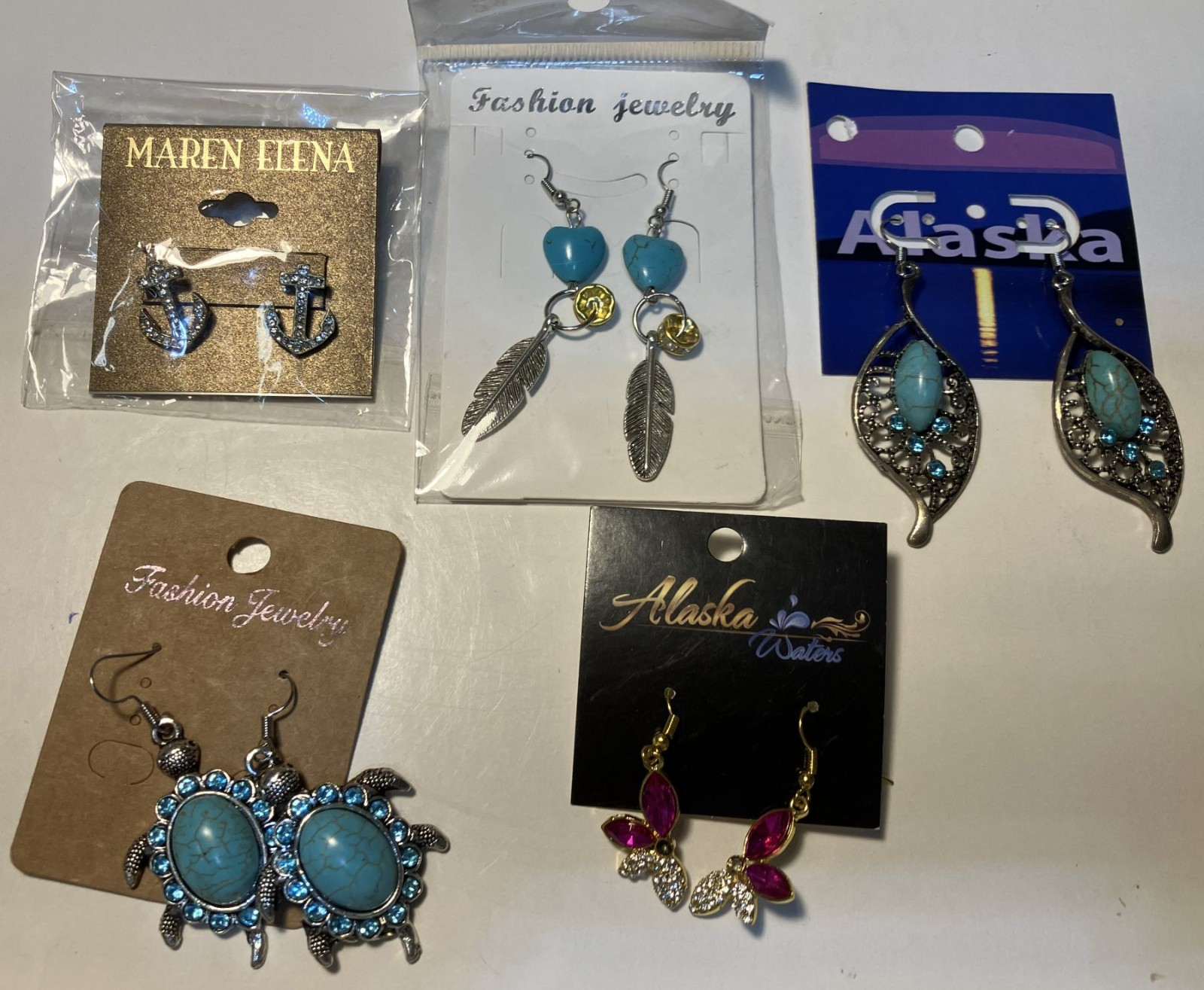 Earrings – 5 sets. Misc set of new earrings – good quality.