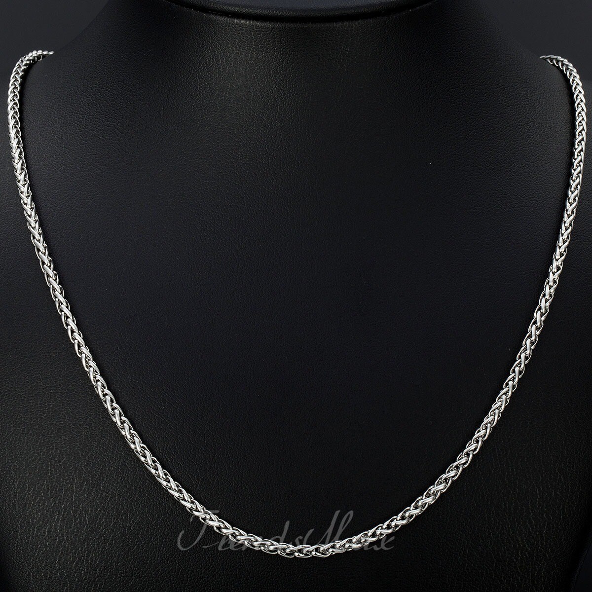 USA 3MM Wheat Link Chain Stainless Steel Necklace Men 18/20/22/24/26/28 inch