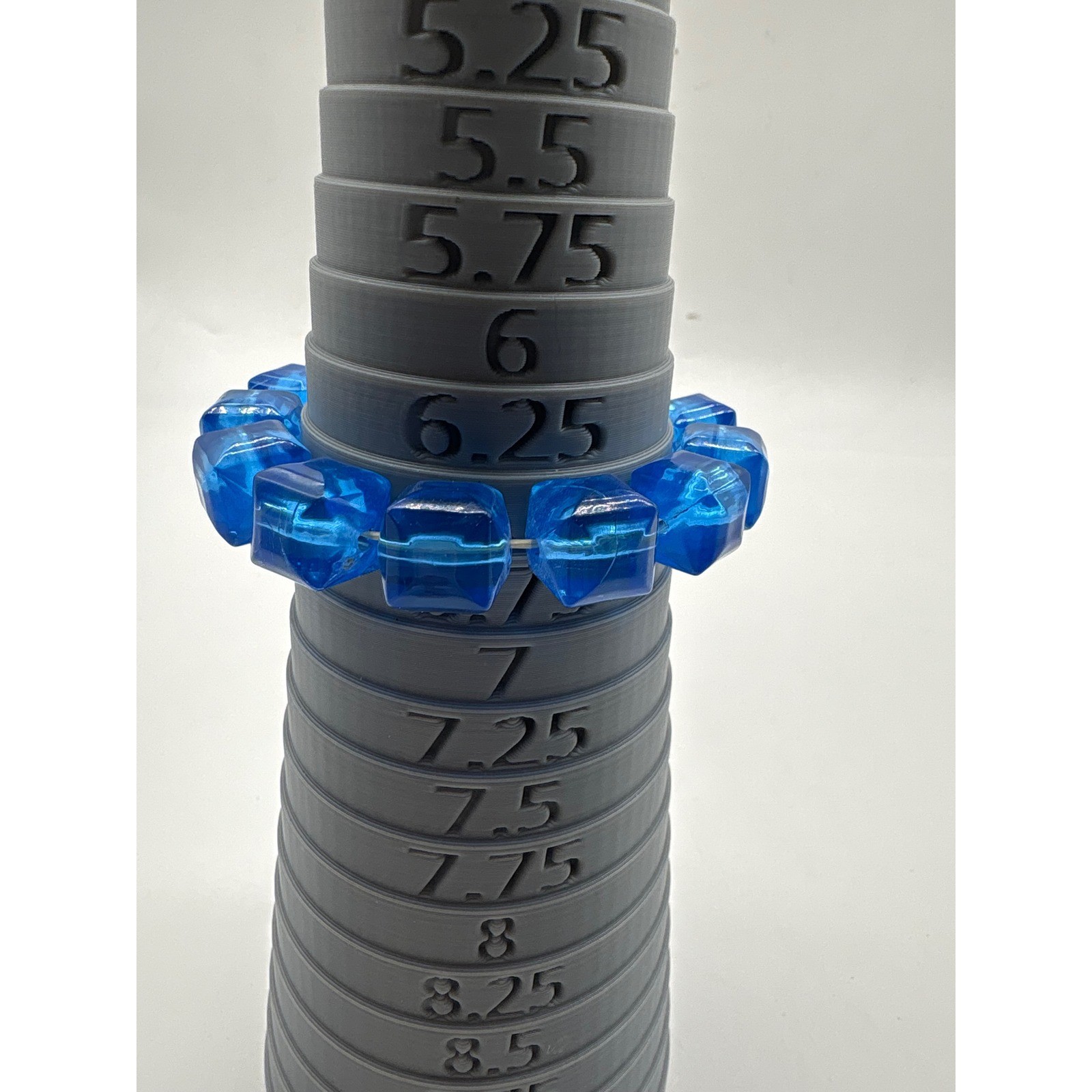 Cobalt Blue Chunky Resin Stretch Bracelet Translucent Geometric Cube Beads