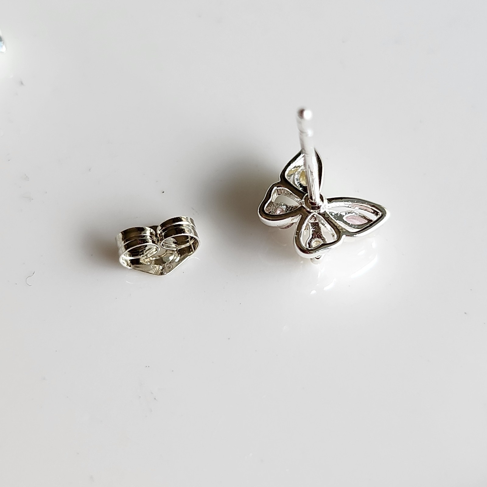 925 Sterling Silver Multicolor Topaz Butterfly 7x8mm Earrings Gemstone Girls