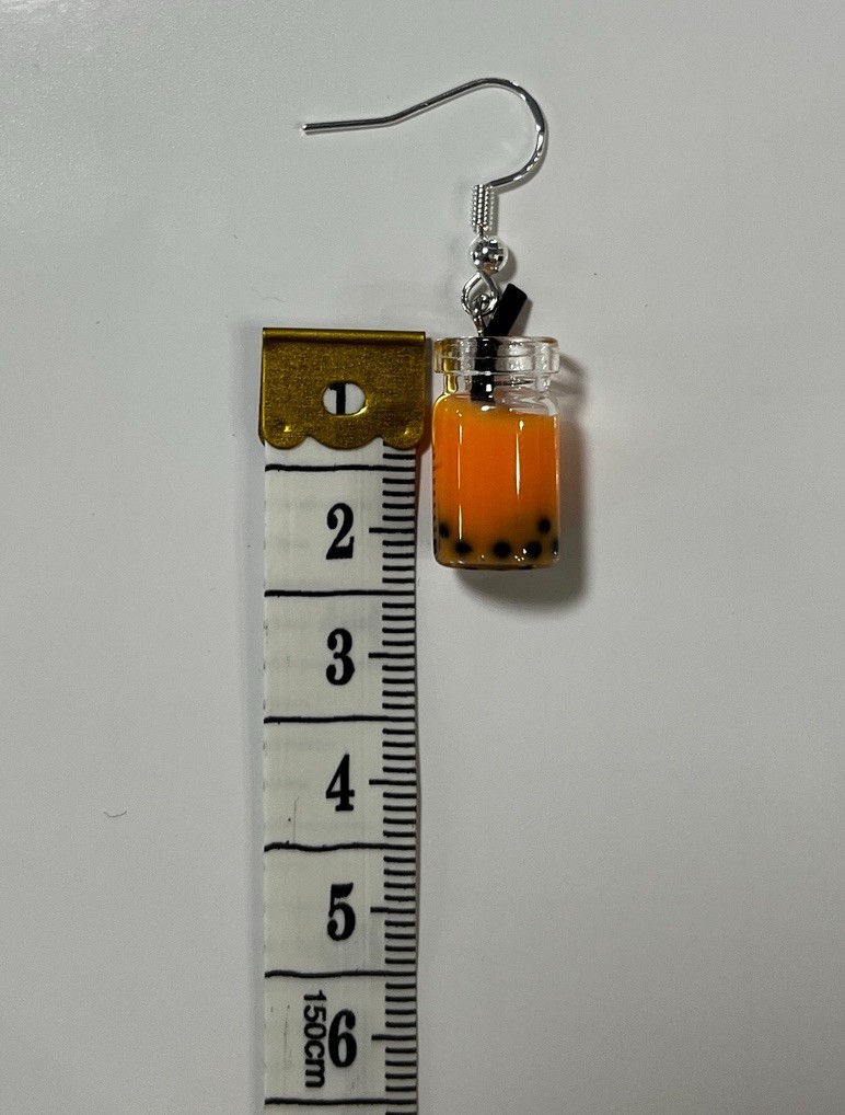 CHAI BOBA TEA Dangle Earrings Chai Orange Brown Tea Boba Tea Earrings Collection