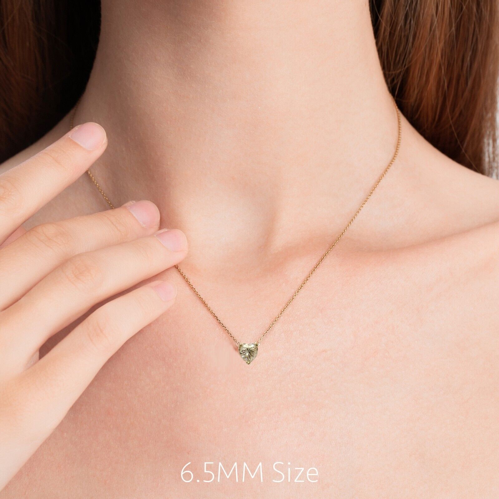 1 – 2 Carat Moissanite Heart Cut Solitaire Necklace – 925 Silver or 14k Gold