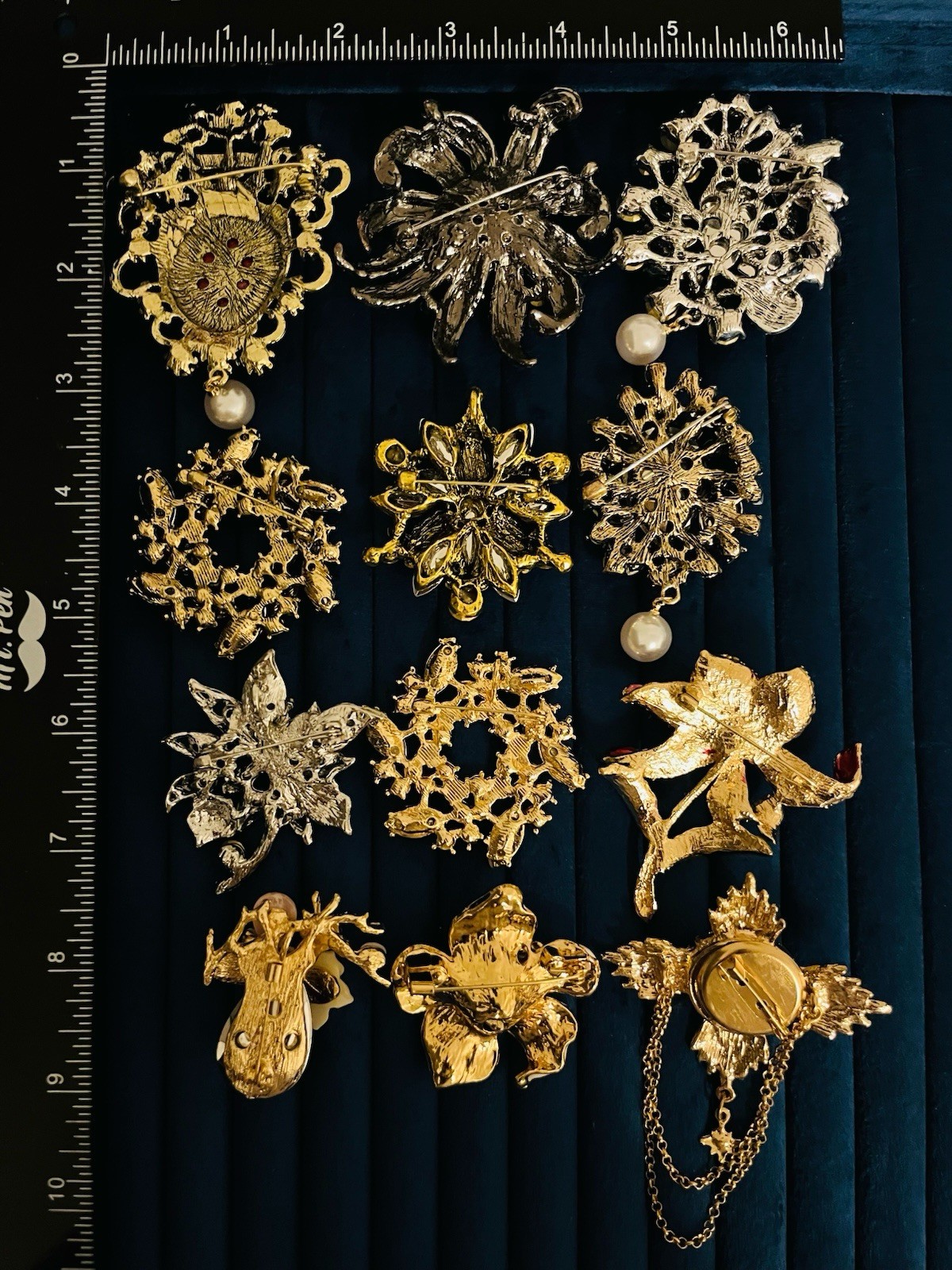 Lot of 12pcs Elegant Brooches Rhinestone Crystal Flower Statement Pin Jewelry