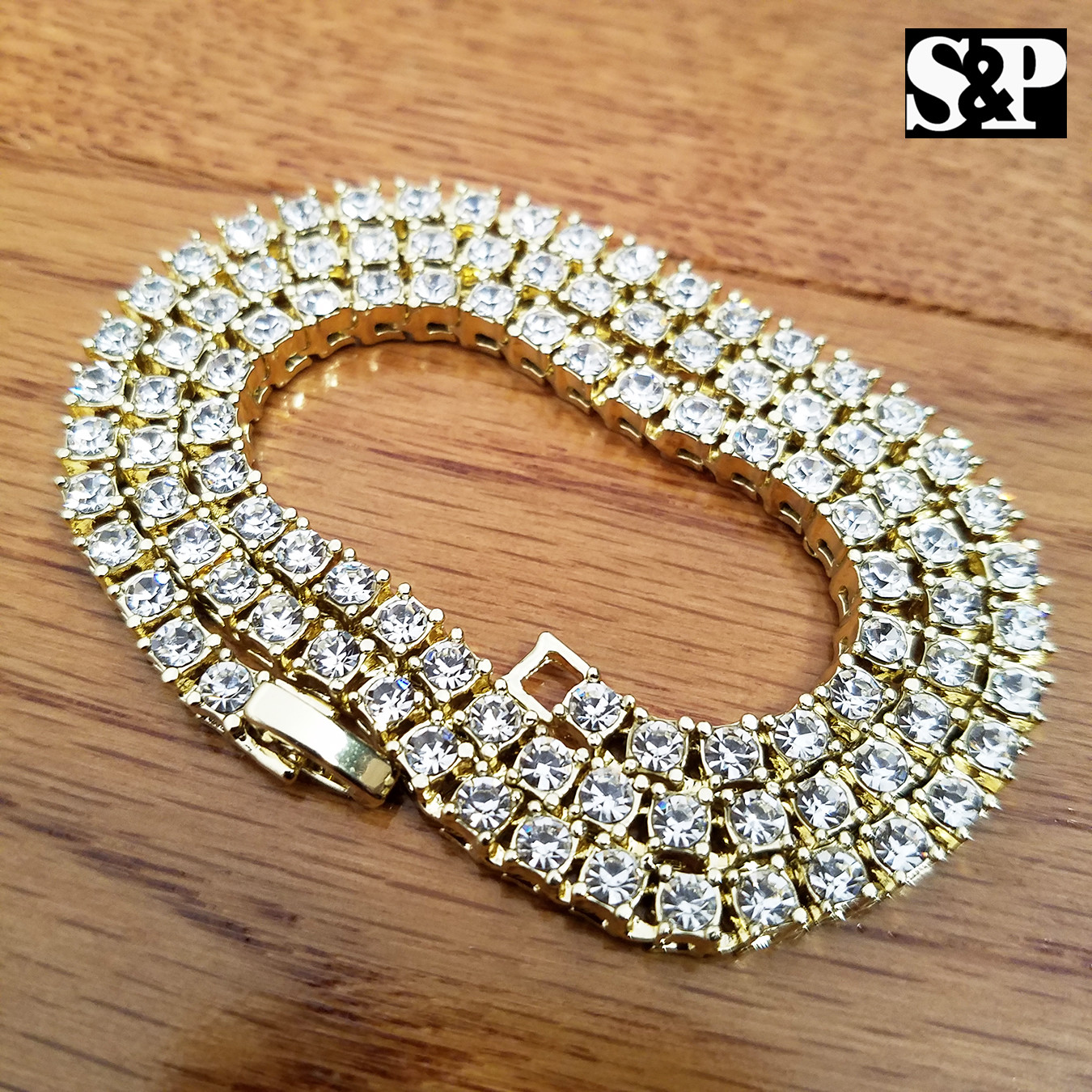 New Hip Hop Ankh Pendant 18″ Full Iced 1 ROW Cubic Zirconia Tennis Choker Chain