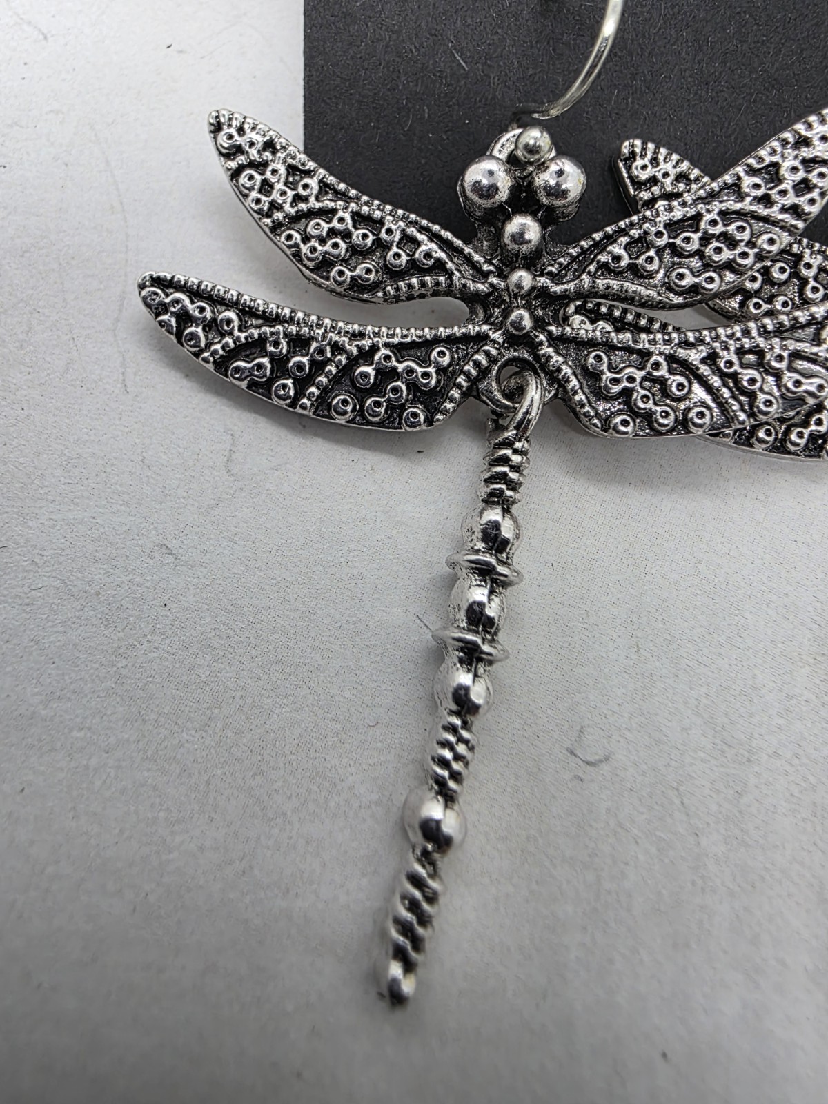 Vintage Dragonfly Design Carved Pattern Dangle Earrings Retro Bohemian Style 2″