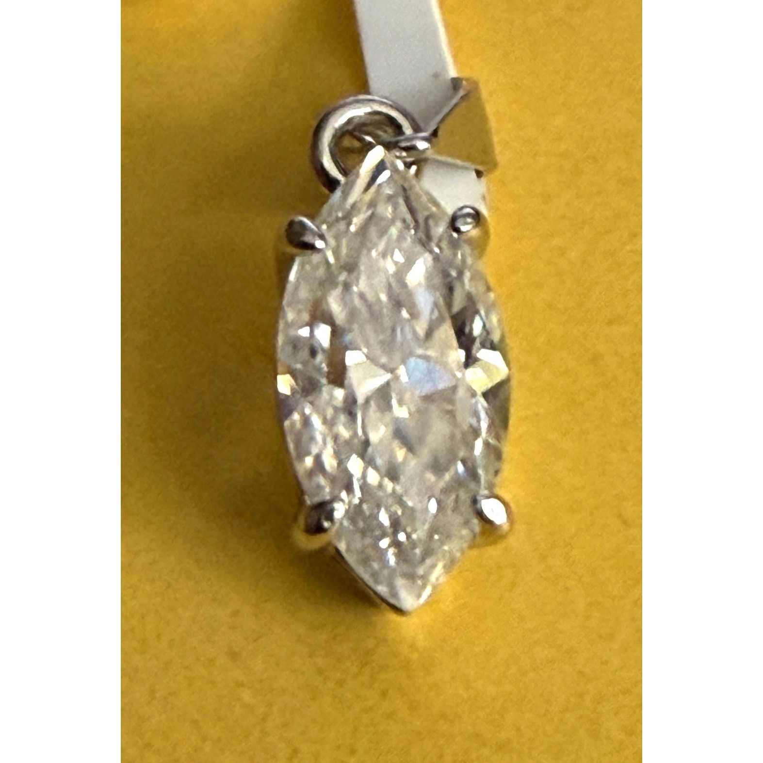 Moissanite Pendant Sterling Silver 1.0ct Marquise 925 GRA