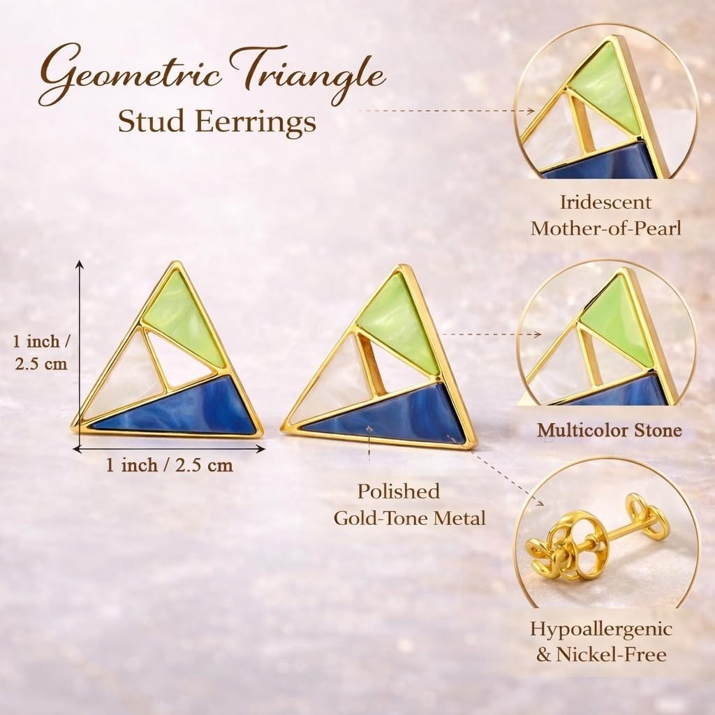 Latest Korean Fashion Sweet Elegant Geometric Triangle Everyday Stud Earrings