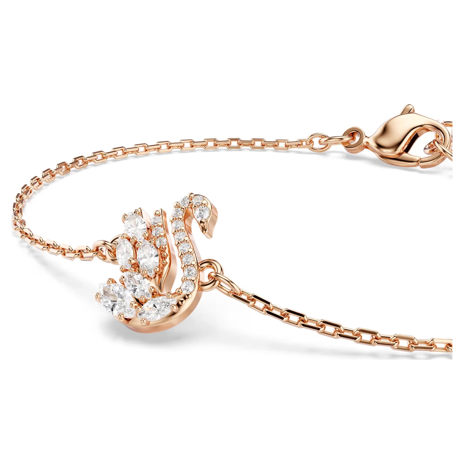 Swarovski Swan Bracelet Mixed Cuts, Swan, White, Rose Gold Tone Plated 5738202