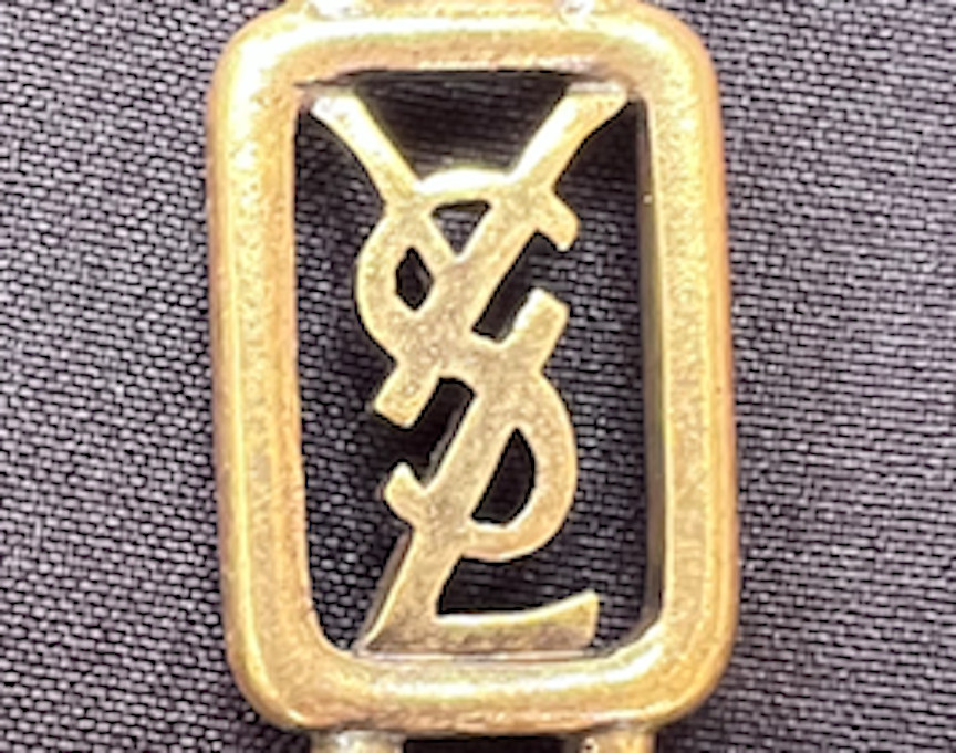 Vintage Yves Saint Laurent YSL Gold Black Cabochon 36″ Chain Necklace