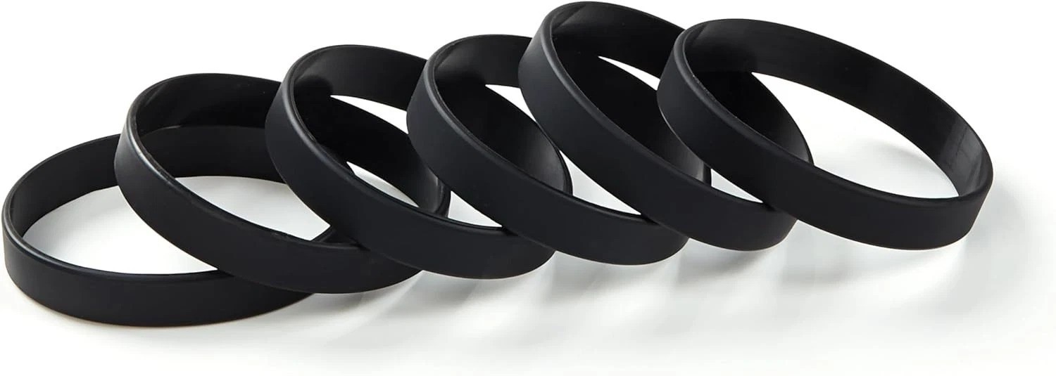 Wholesale 6pcs Black Silicone Bracelets – Versatile Wristbands for All Occasions