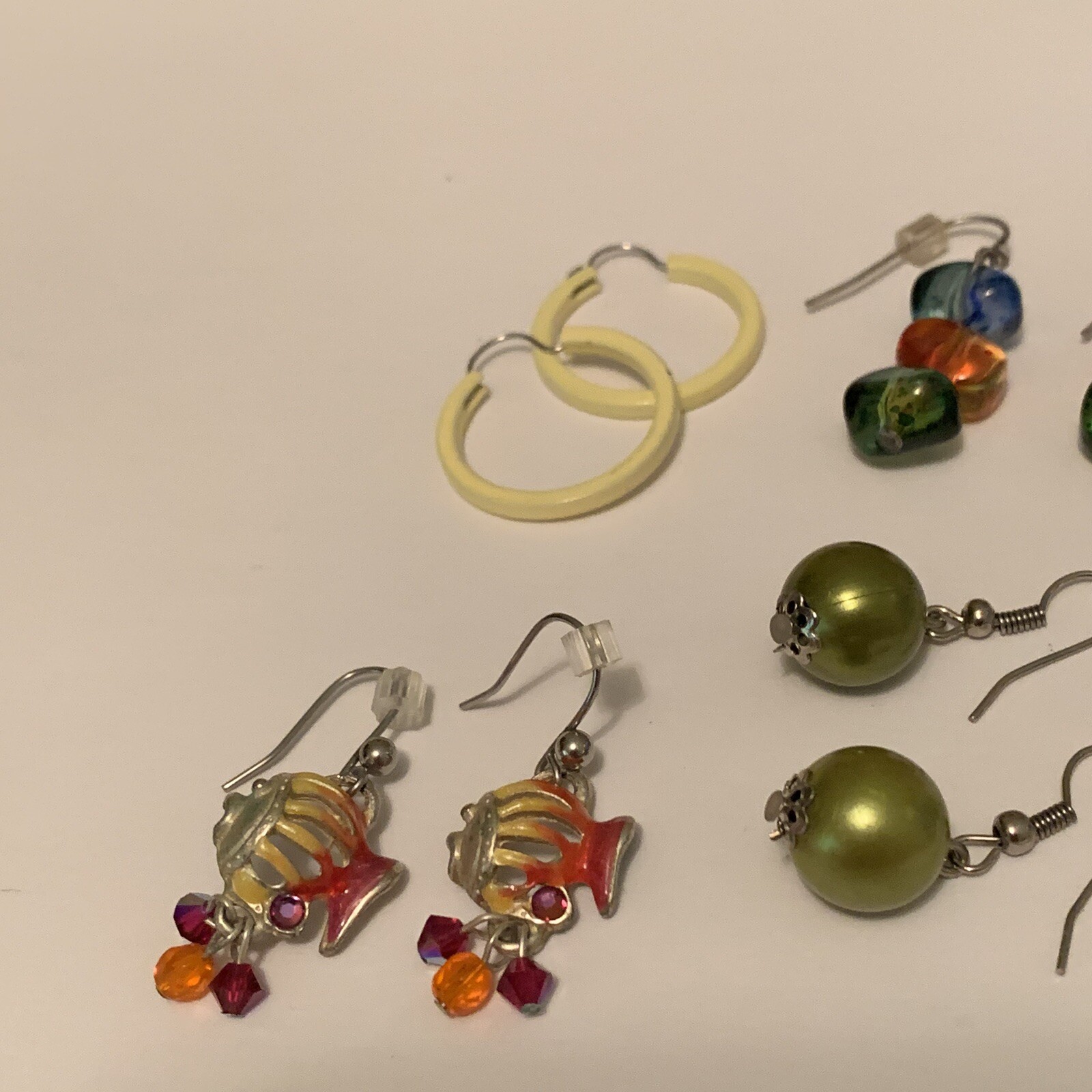 Lot Of 8 Vintage – Modern Costume Earrings Pierced Variety – Dangle, Beaded, Etc