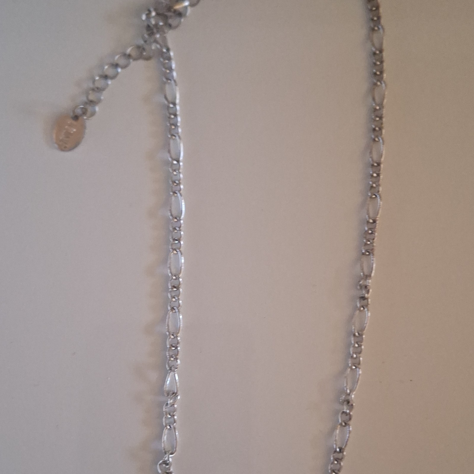 Silver-Tone Metal Cable Chain Necklace, Silver Color, No Stones, 0 Gemstones