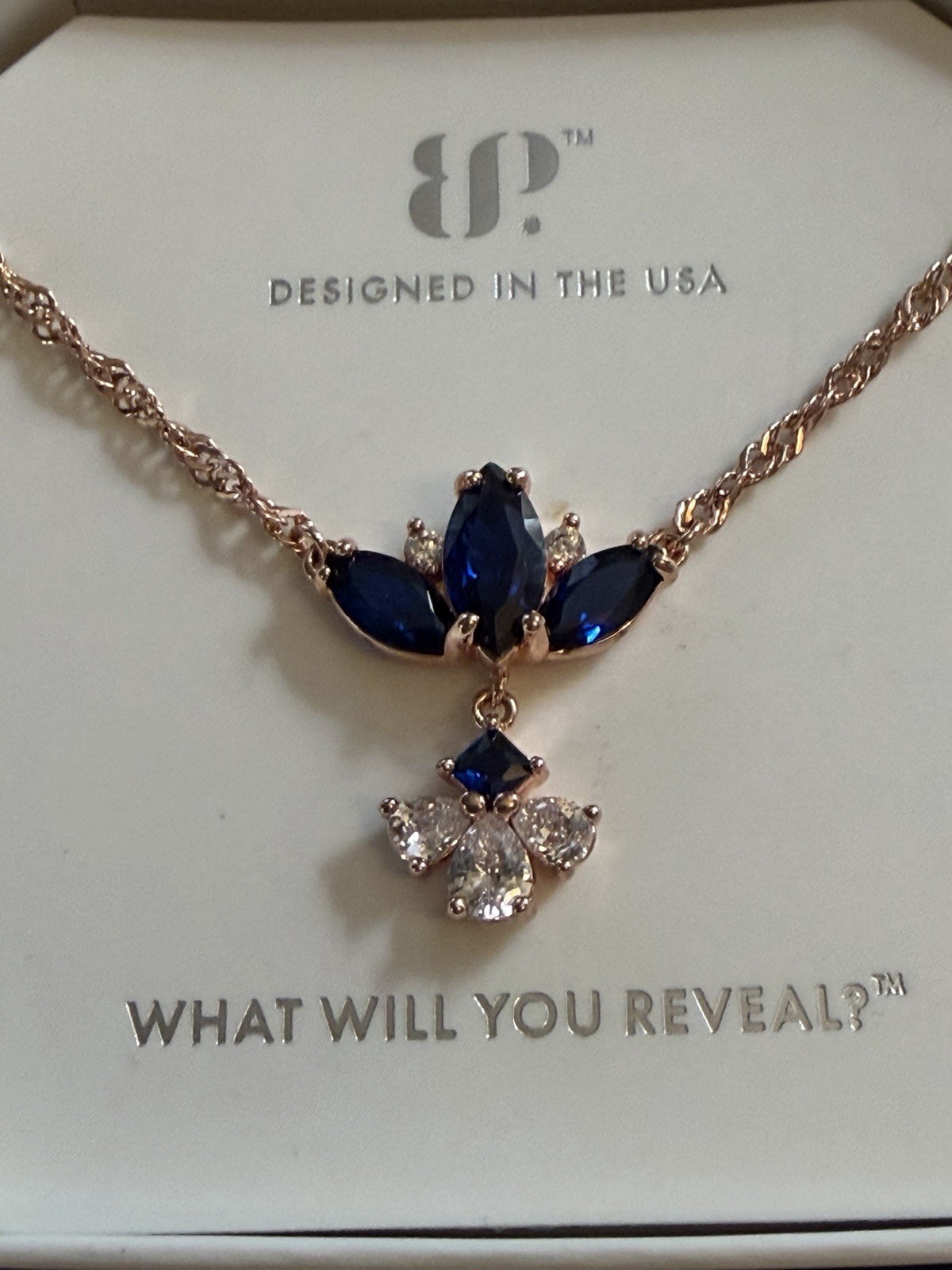 Rose Gold Necklace with ‘Dreams of Shimmering Love’ Design RBP8166