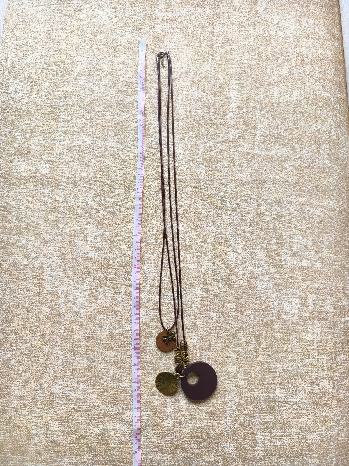 Boho Vintage Double Wax Cord Long Necklace Adjustable Layered Choker Unisex