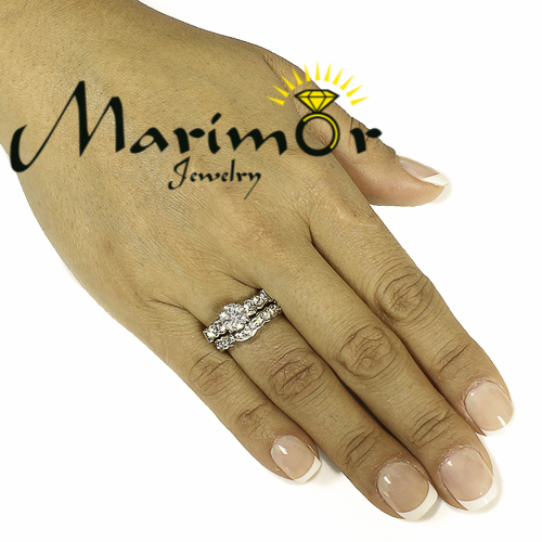 STAINLESS STEEL 2.35 CT ROUND ZIRCONIA 316L ENGAGEMENT WEDDING RING SET SZ 5-10