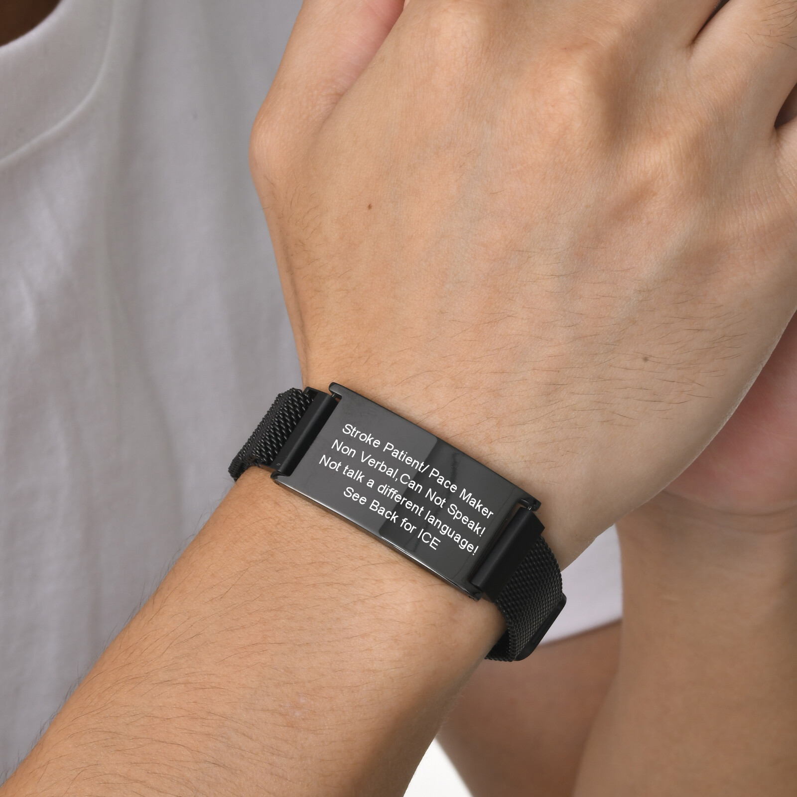 Personalized Medical Alert ID Bracelet Emergency Bangle Wristband Custom Engrave