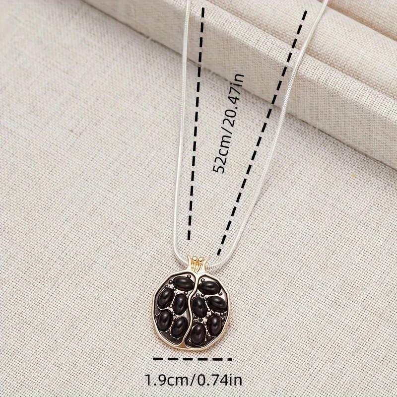 Gold Pomegranate Pendant Necklace Garnet Gemstone Fruit Jewelry Gift