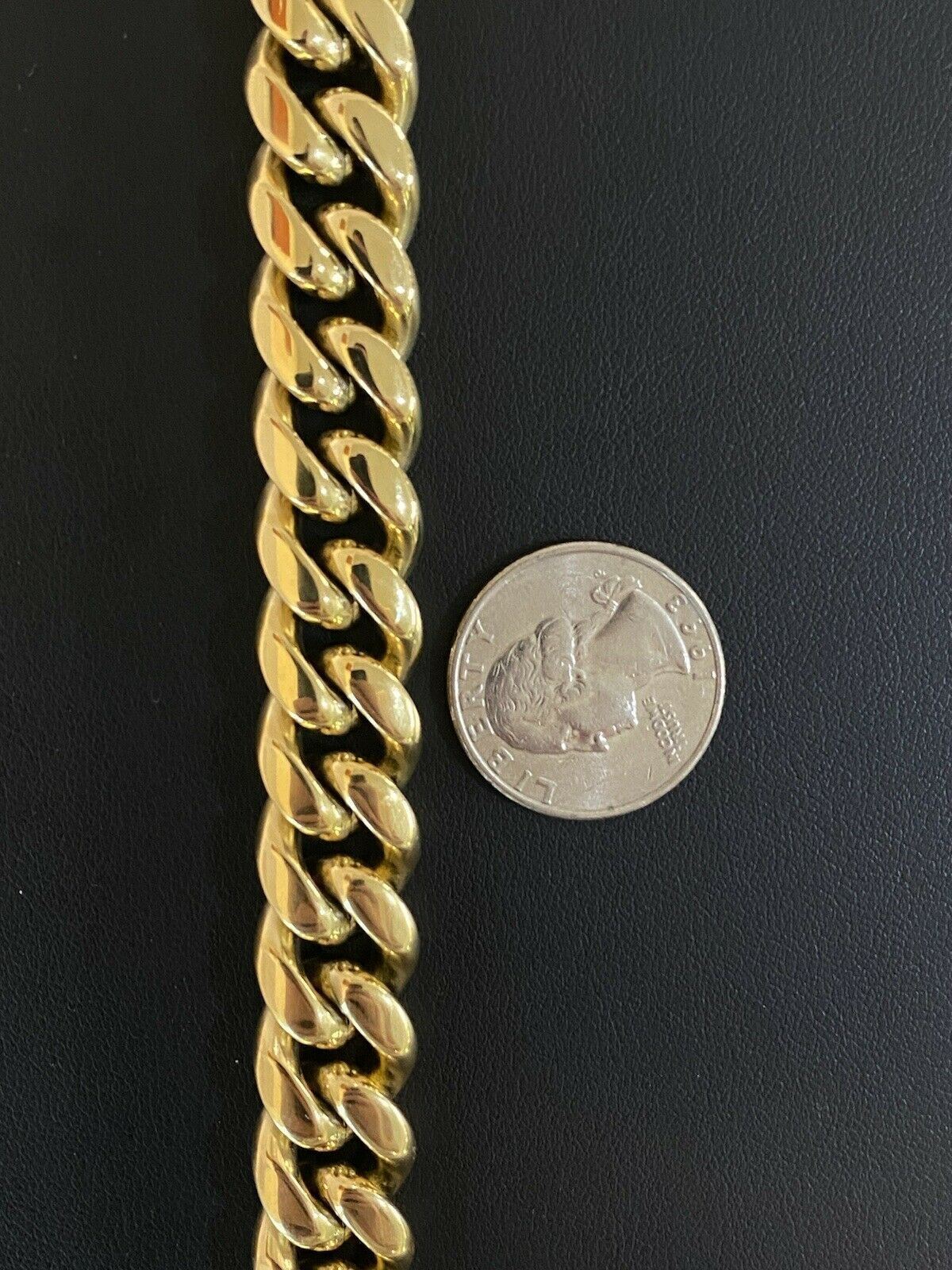 Mens Miami Cuban Bracelet 14k Gold Vermeil Plated SS Mens Hip Hop Bracelet 16mm