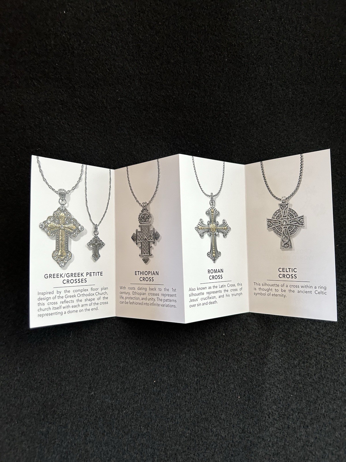 Brighton Silver Tone Ethiopian Cross Charm Pendant Necklace Cable Chain