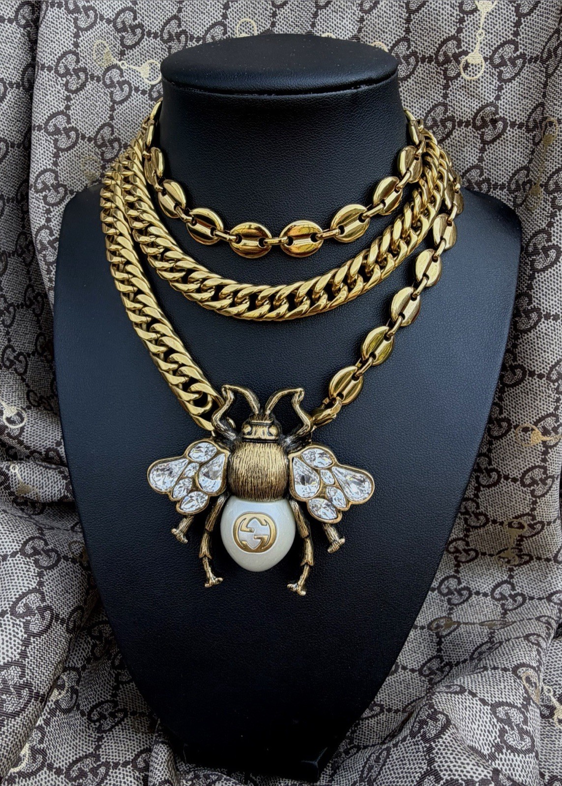 X~Large Repurposed *Rare*Gucci Bee 3~in~1 CONVERTIBLE Statement BELT/NECKLACE