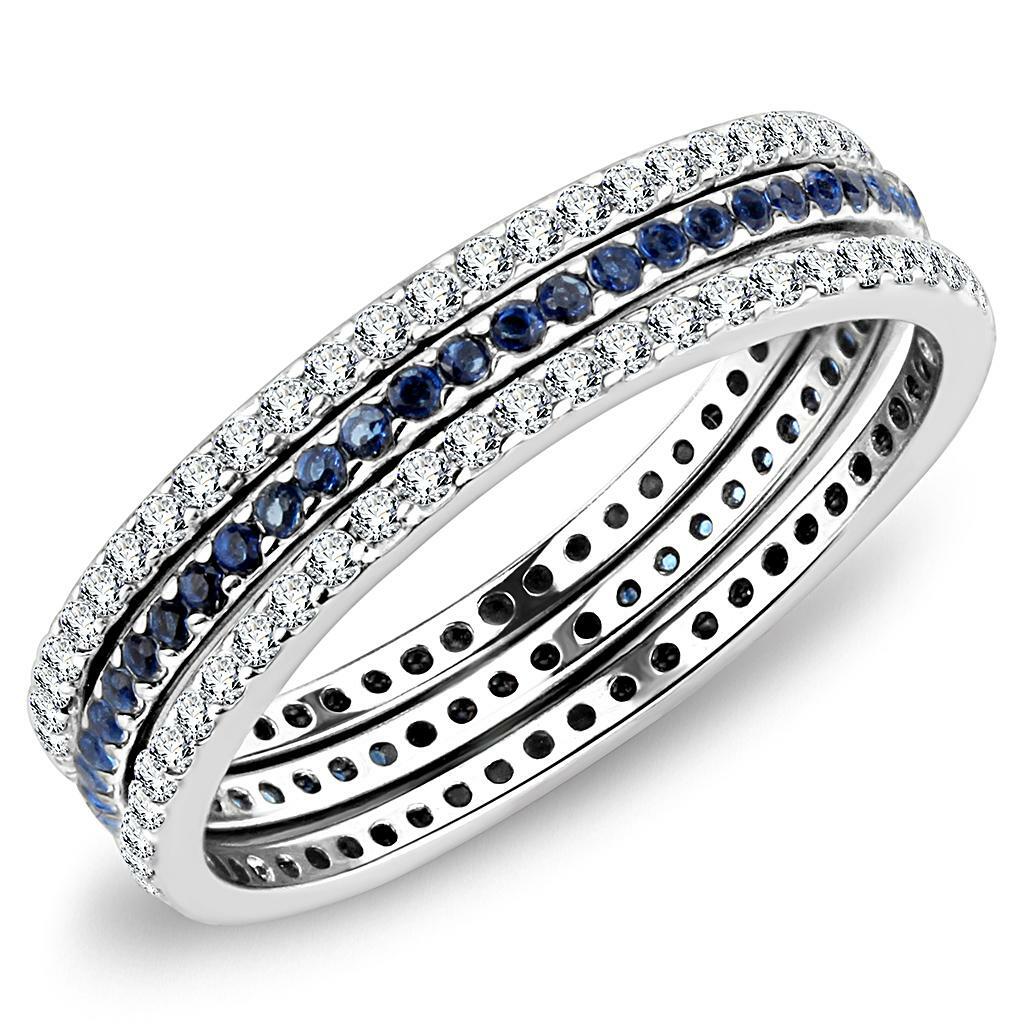 DA066 – High polished (no plating) Stainless Steel Ring with AAA Grade CZ in