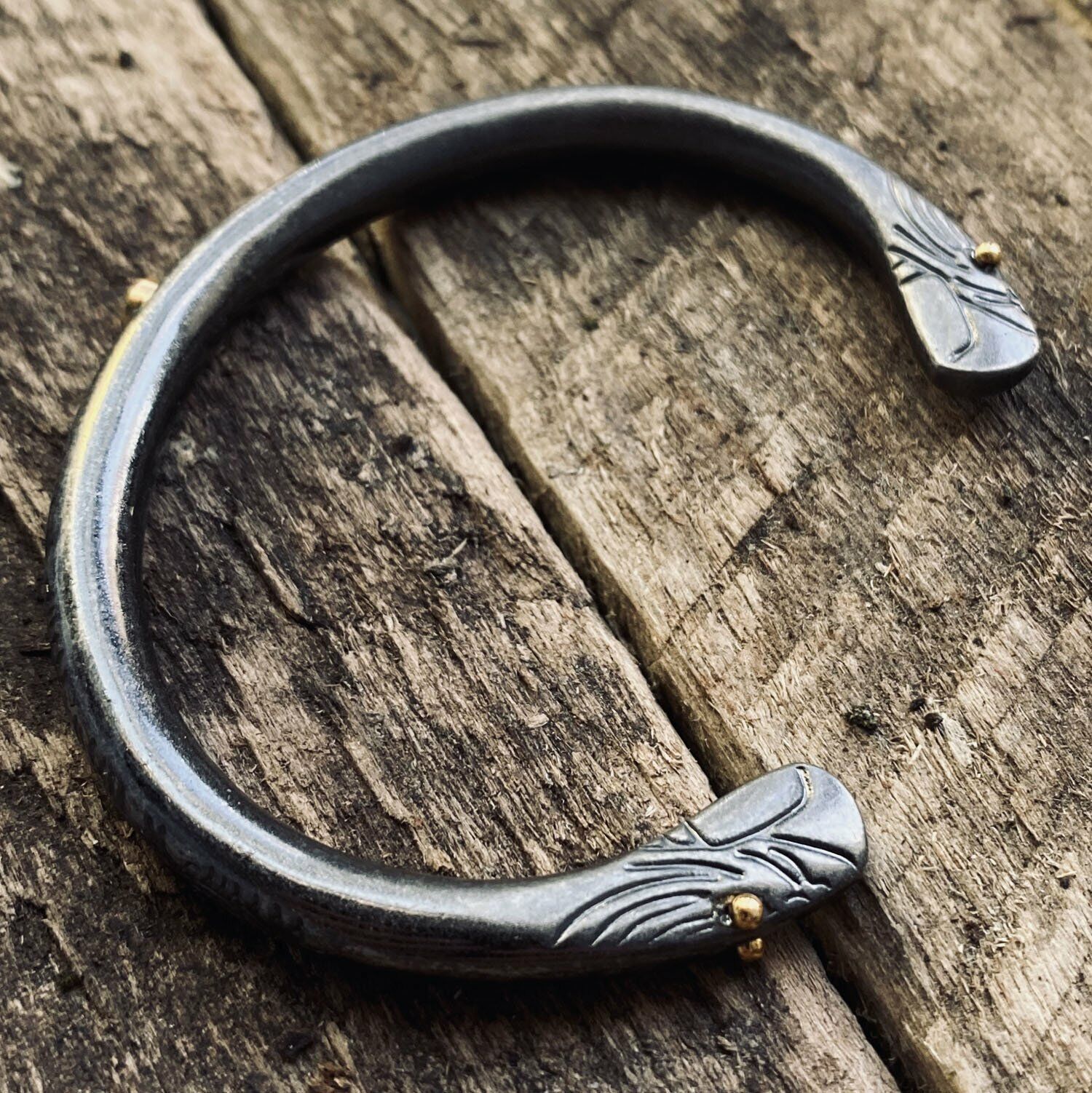 MENDEL 7 Inch Vintage Tribal Mens Indian Cuff Bracelet Bangle Stainless Steel