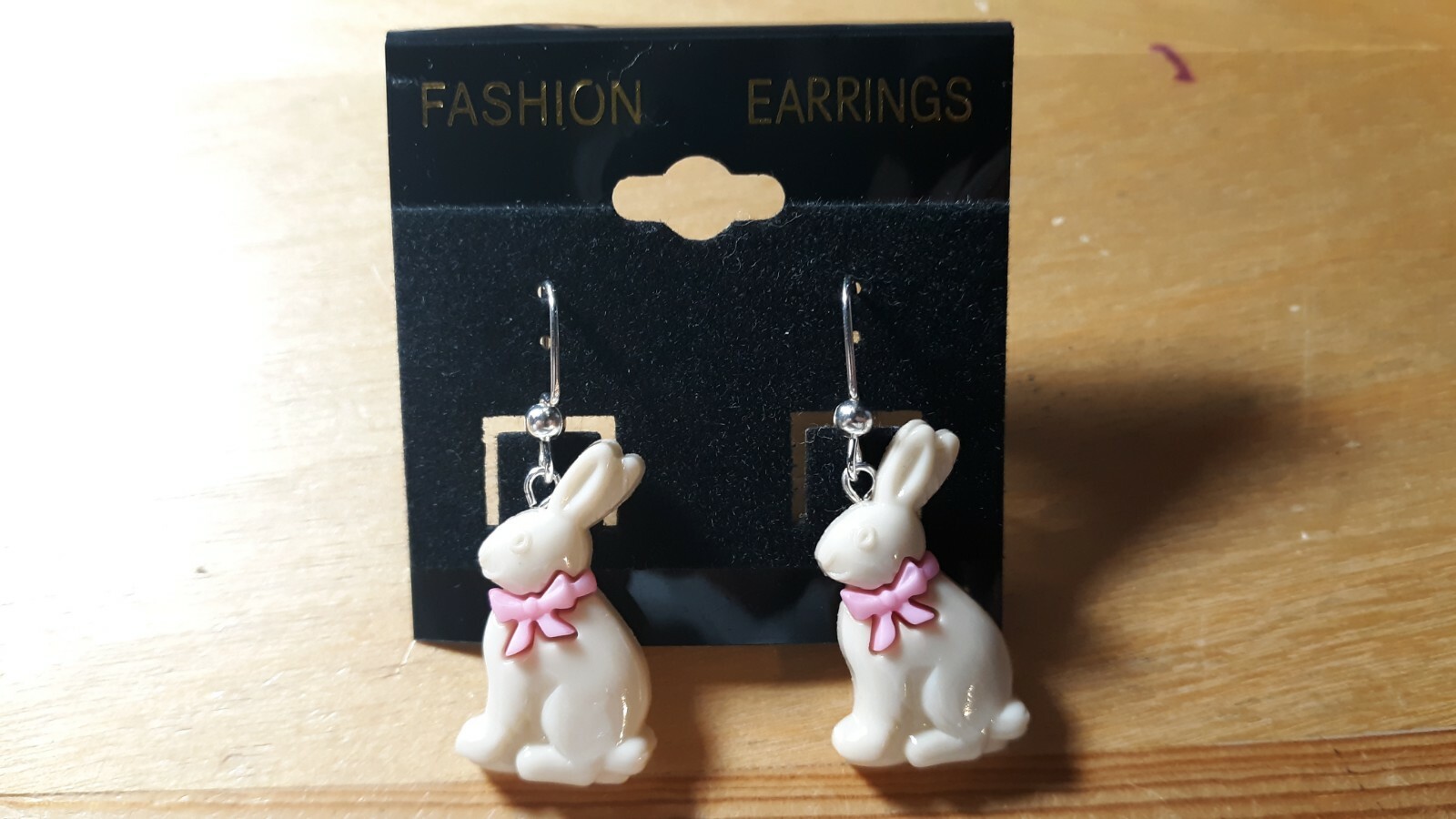 Easter Bunnies Earrings Chocolate, Cream or White Silver hooks Ear Decorations