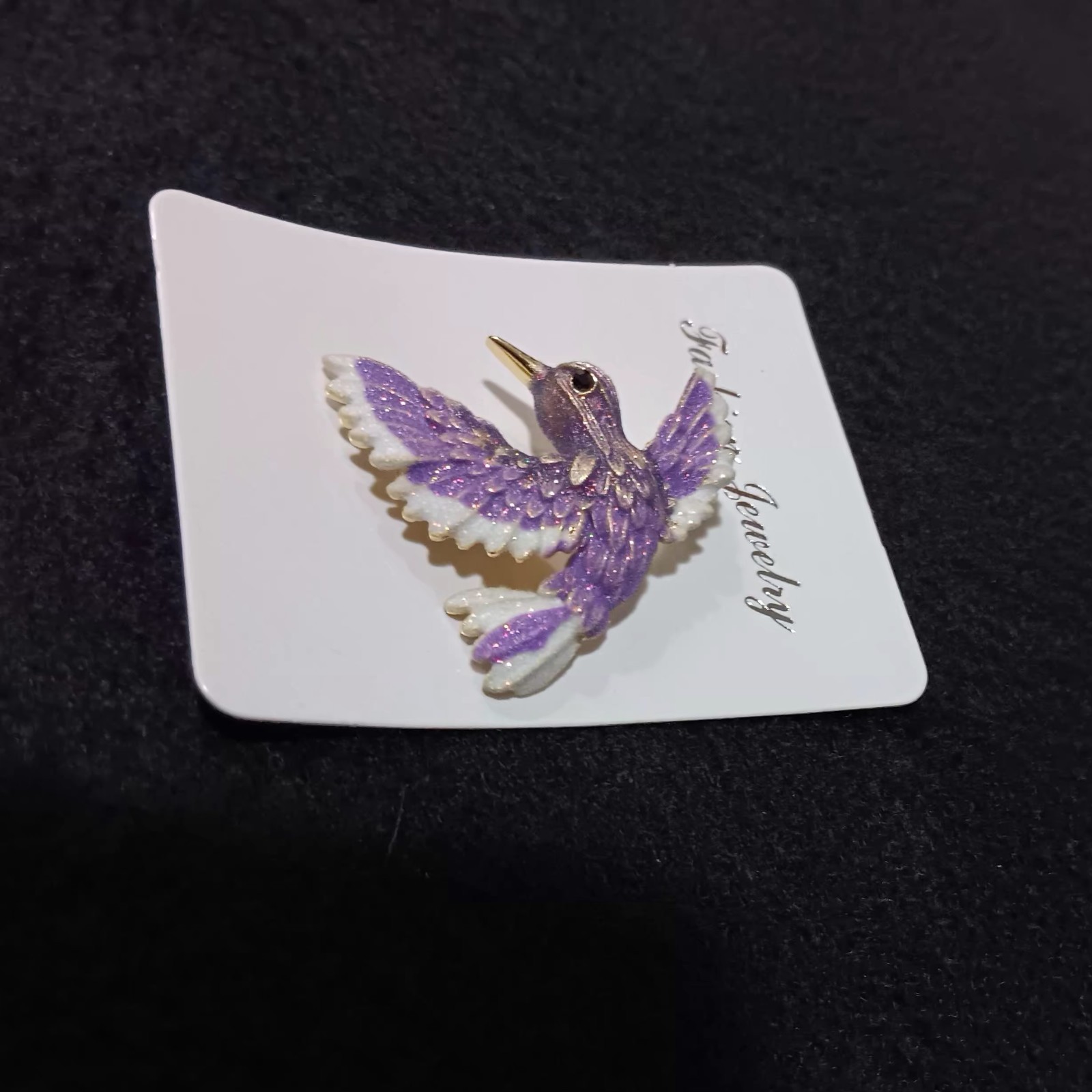 Woman’s Purple Winged Bird Brooch Pin (Fashion Jewelry)