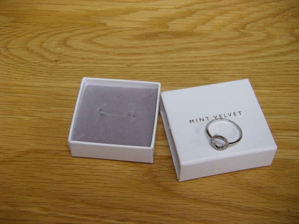 Mint Velvet branded silver plated circle ring