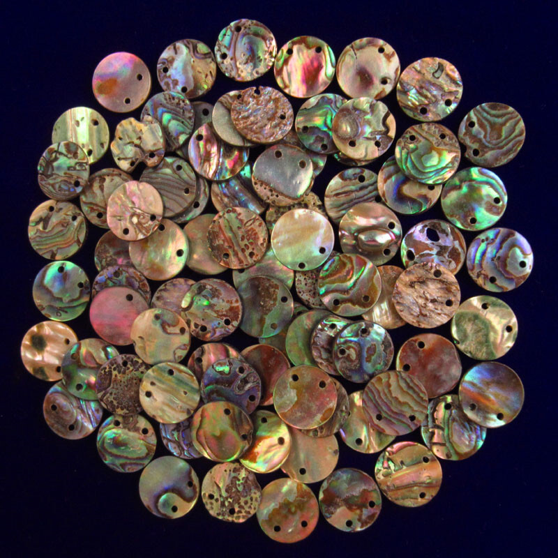 75Pcs Abalone Shell Round Pendant Bead 12x1mm L38811