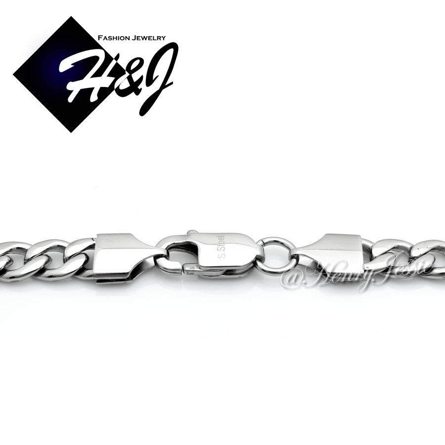 18-40″MEN Stainless Steel 7mm Silver Cuban Curb Necklace Plain Cross Pendant*P64