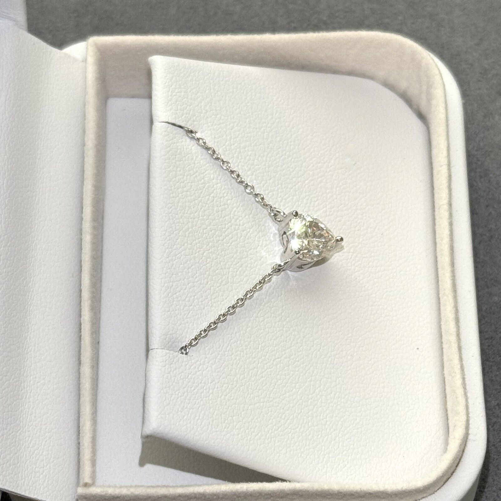 1 – 2 Carat Moissanite Heart Cut Solitaire Necklace – 925 Silver or 14k Gold