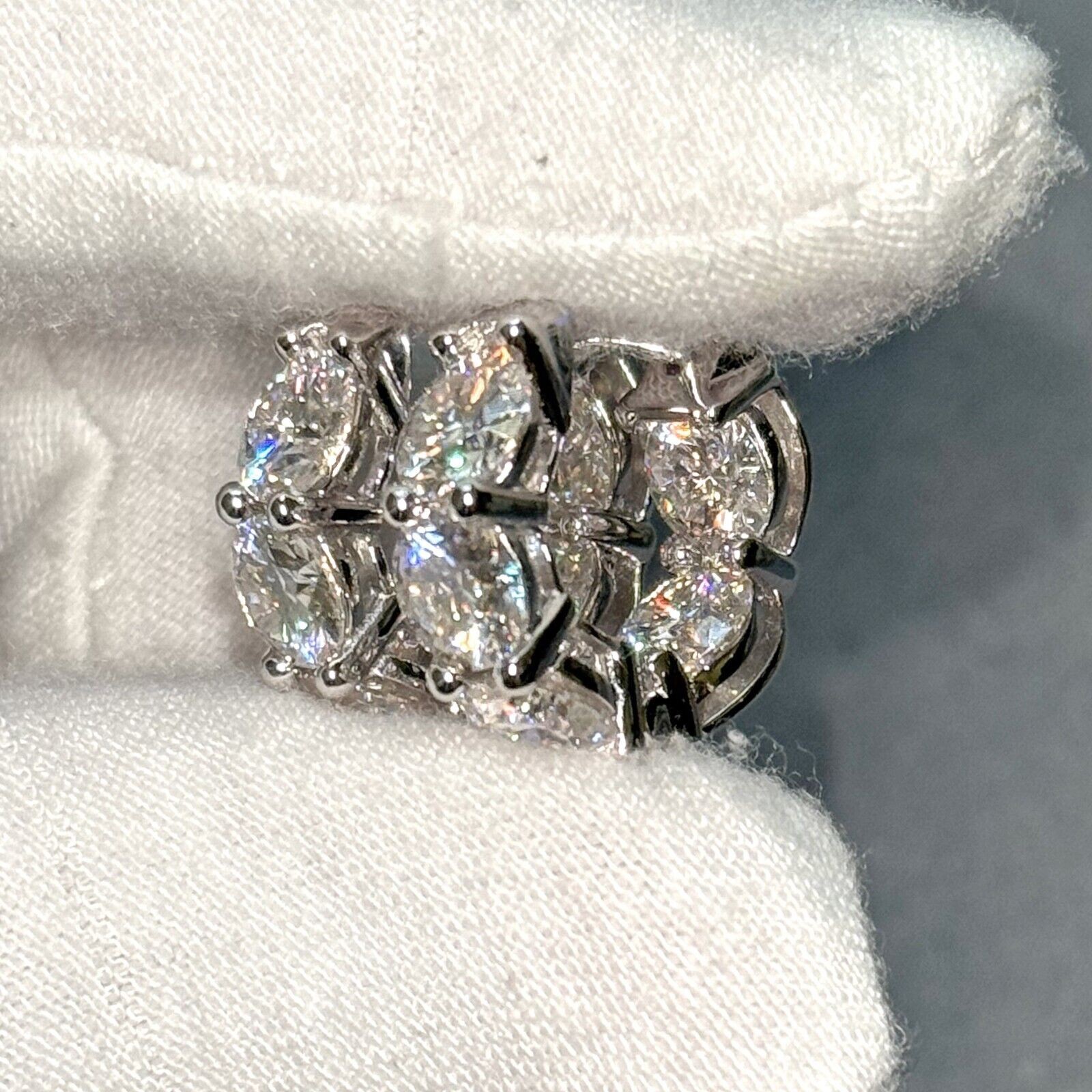 8.00 CTW Jumbo VVS1 Moissanite Hoop Earrings Huggies 20mm – 925 Silver