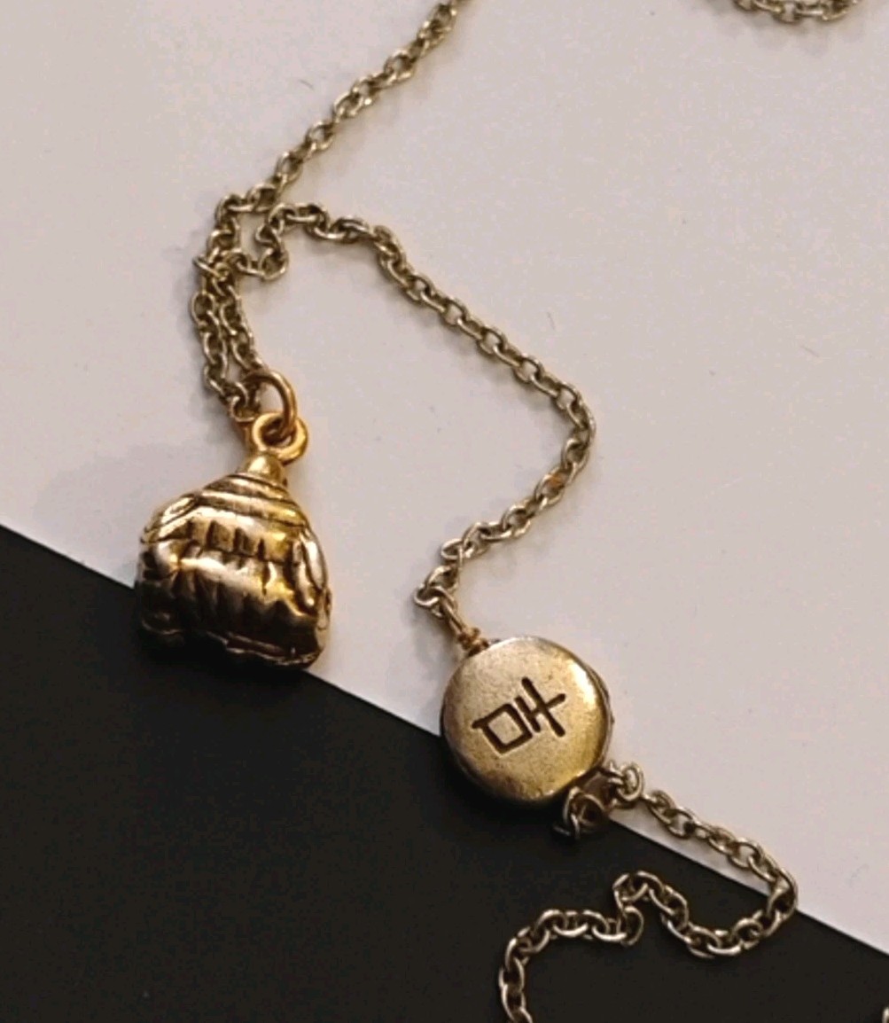 Designer Golden LEILA Good Omen Budda Charm Chain 18″ Necklace!