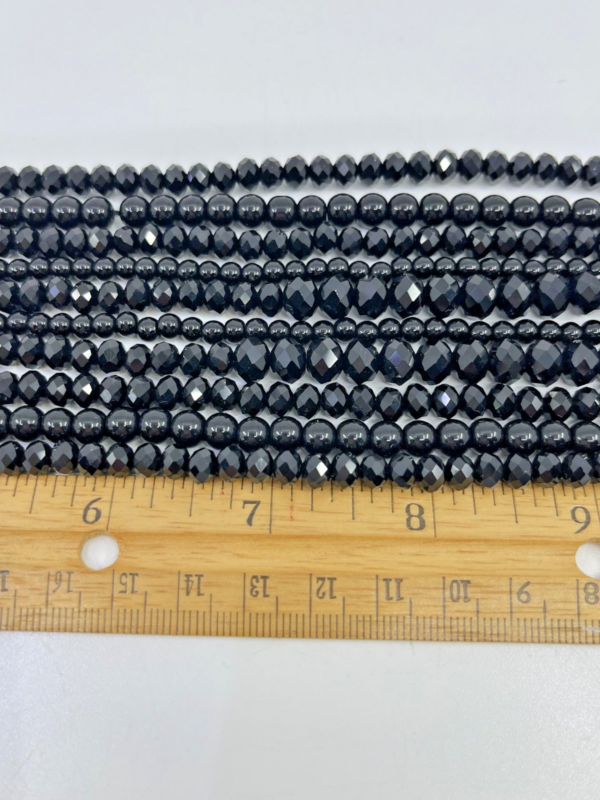 LOFT Multi Strand Black Glass Beaded Faceted Beads Boho Retro Necklace 24”