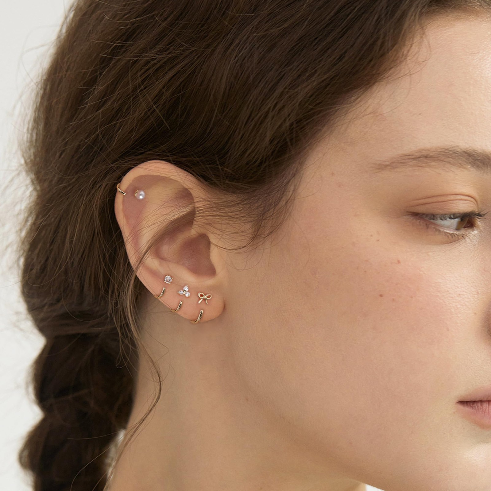 Half Hoop Huggie Earrings for Women Gold Silver Plated Ardant Backless Earrings