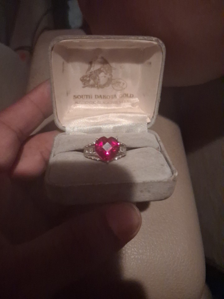 Lab Created Red Ruby Heart Ring 14k White Gold Plated Sterling Silver